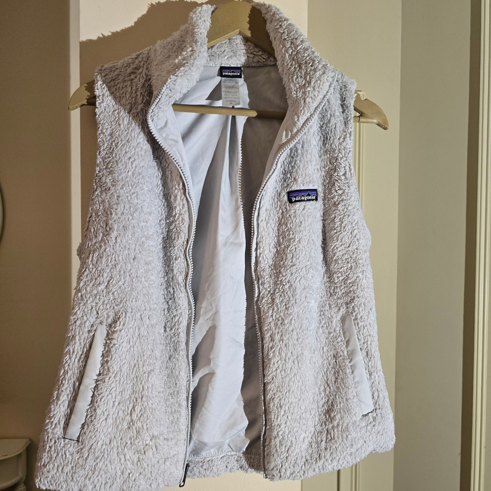 Patagonia Fleece Vest Women's Gray Full Zip Lightweight Puffer‎ Gilet Size M